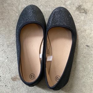 Sparkly Black Flats, size 13